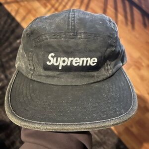 Supreme Washed Black Denim Cap Hat